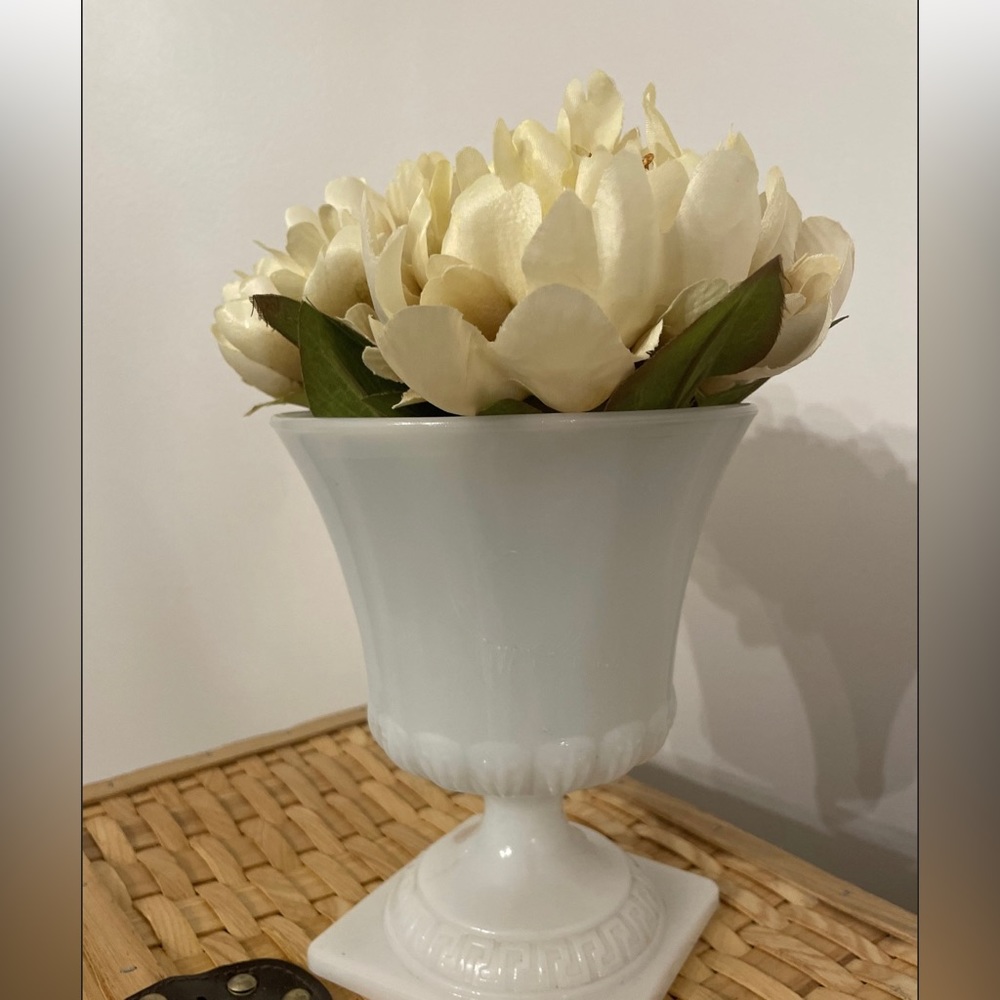 VTG Milk Glass compote footed round bowl goblet